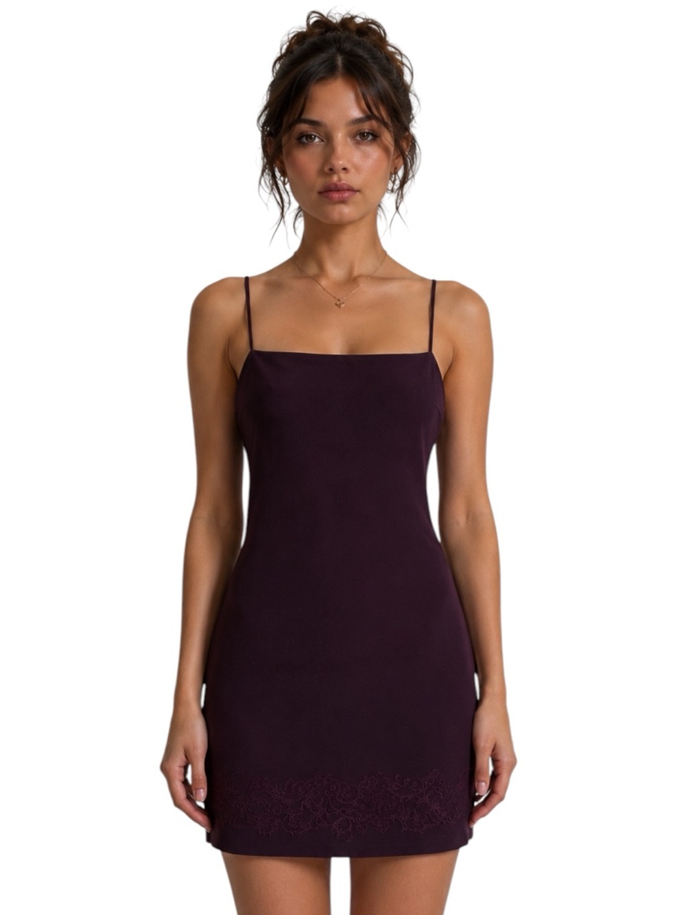 Vintage Rampage Y2K Plum Burgundy Bodycon Mini Slip Dress Size 5